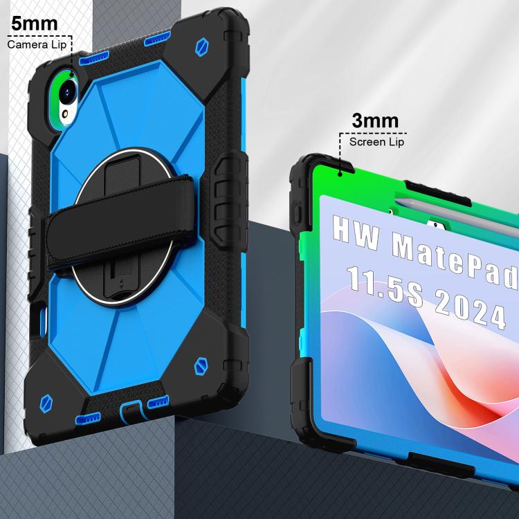 For Huawei MatePad 11.5 S Contrast Color Robot Silicone Hybrid PC Tablet Case(Black Blue) - free shipping - PMC TechLife - Order now!