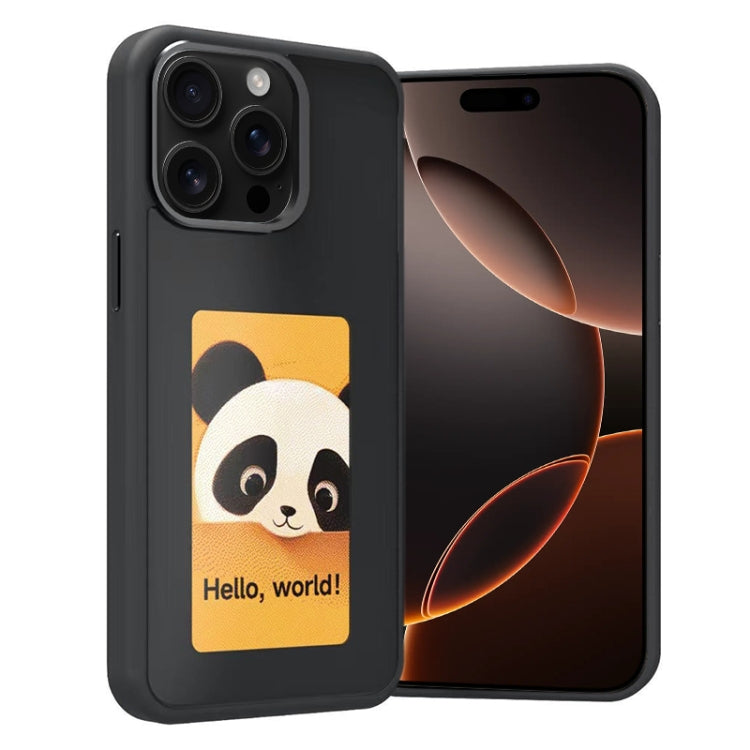 For iPhone 16 Pro Max Four-Color E-ink Screen NFC DIY Phone Case(Black) - iPhone 16 Pro Max Cases by PMC Jewellery | Online Shopping South Africa | PMC Jewellery | Buy Now Pay Later Mobicred