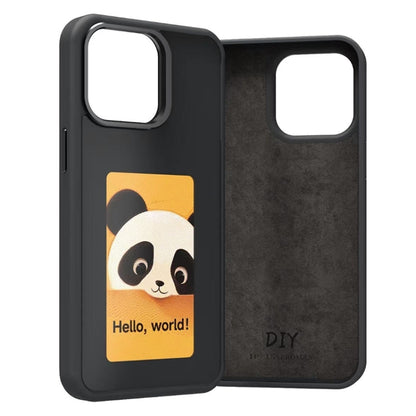 For iPhone 16 Pro Four-Color E-ink Screen NFC DIY Phone Case(Black) - iPhone 16 Pro Cases by PMC Jewellery | Online Shopping South Africa | PMC Jewellery | Buy Now Pay Later Mobicred