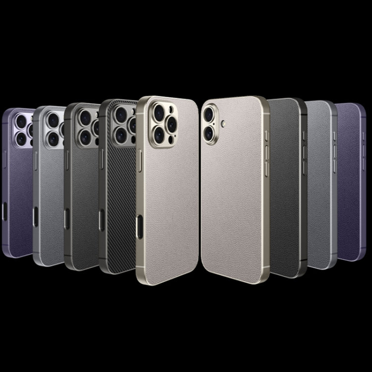 For iPhone 16 Pro GKK Metal Paint Skin Feel Leather Full Coverage Phone Case(Mountain Gray) - iPhone 16 Pro Cases by GKK | Online Shopping South Africa | PMC Jewellery | Buy Now Pay Later Mobicred