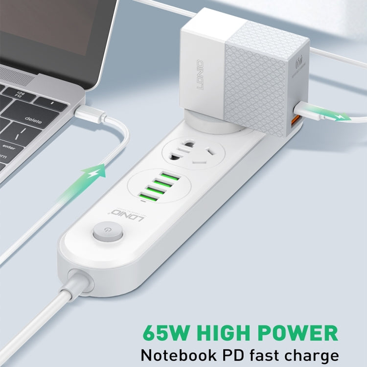 LDNIO A2620C PD3.0 65W USB Power Adapter Travel Charger with Type-C to Type-C Cable, US Plug - USB Charger by LDNIO | Online Shopping South Africa | PMC Jewellery | Buy Now Pay Later Mobicred