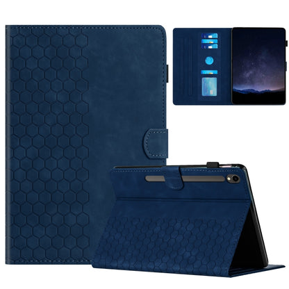 For Samsung Galaxy Tab S9 / S9 FE Honeycomb Embossed Leather Smart Tablet Case(Blue) - Galaxy Tab S9 Cases by PMC Jewellery | Online Shopping South Africa | PMC Jewellery | Buy Now Pay Later Mobicred