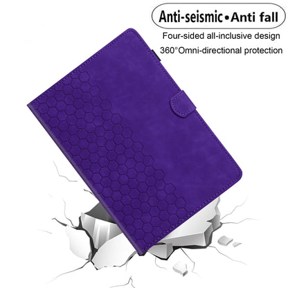 For Samsung Galaxy Tab S9 / S9 FE Honeycomb Embossed Leather Smart Tablet Case(Purple) - Galaxy Tab S9 Cases by PMC Jewellery | Online Shopping South Africa | PMC Jewellery | Buy Now Pay Later Mobicred