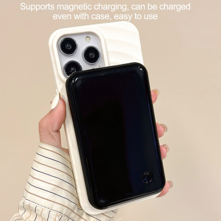 For iPhone 16 Plus Frosted Wave Texture MagSafe Magnetic TPU Phone Case(White) - iPhone 16 Plus Cases by PMC Jewellery | Online Shopping South Africa | PMC Jewellery | Buy Now Pay Later Mobicred