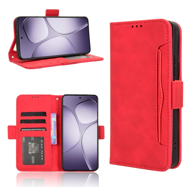 For Redmi K70 Ultra Skin Feel Calf Texture Card Slots Leather Phone Case(Red) - Xiaomi Cases by PMC Jewellery | Online Shopping South Africa | PMC Jewellery | Buy Now Pay Later Mobicred