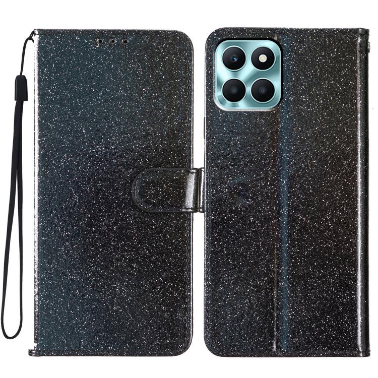 For Honor X6c 4G Glitter Powder Flip Leather Phone Case(Black) - free shipping - PMC TechLife - Order now!
