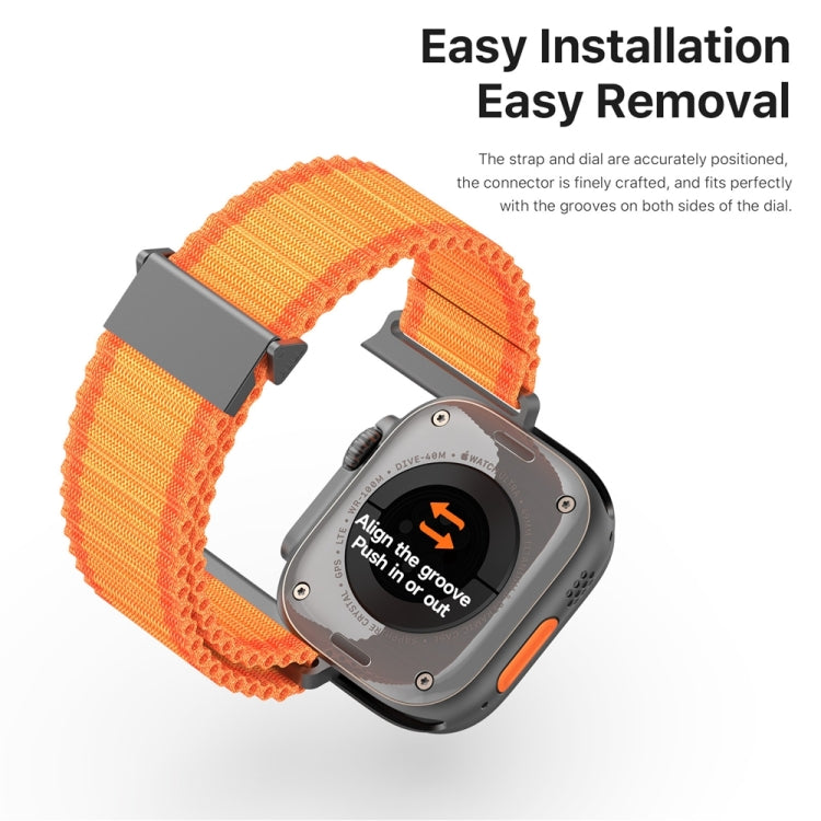 For Apple Watch Series 7 41mm DUX DUCIS YC Series Ocean Nylon Watch Band(Orange) - Watch Bands by DUX DUCIS | Online Shopping South Africa | PMC Jewellery | Buy Now Pay Later Mobicred