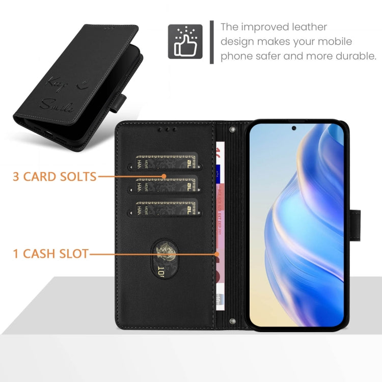 For Ulefone Note 14 Smile Embossing RFID Leather Phone Case(Black) - Ulefone Cases by PMC Jewellery | Online Shopping South Africa | PMC Jewellery | Buy Now Pay Later Mobicred