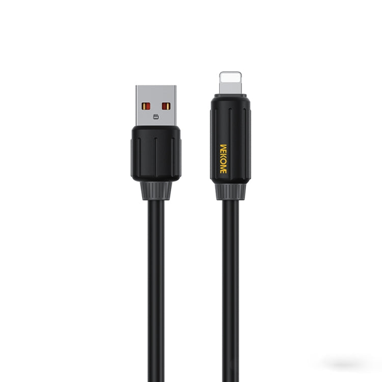 WK WDC-27i Elastic Genuine Silicone 1m 12W USB to 8 Pin Fast Charging Data Cable(Black) - Normal Style Cable by WK | Online Shopping South Africa | PMC Jewellery | Buy Now Pay Later Mobicred