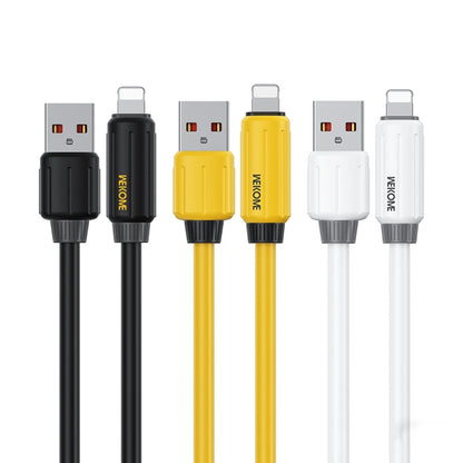 WK WDC-27i Elastic Genuine Silicone 1m 12W USB to 8 Pin Fast Charging Data Cable(Black) - Normal Style Cable by WK | Online Shopping South Africa | PMC Jewellery | Buy Now Pay Later Mobicred