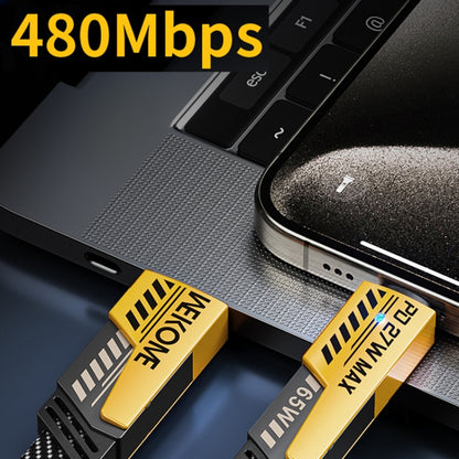 WK WDC-25 1.2m 65W USB / Type-C to Type-C / 8 Pin Converible Fast Charging Data Cable(Yellow) - Multifunction Cable by WK | Online Shopping South Africa | PMC Jewellery | Buy Now Pay Later Mobicred