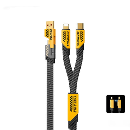 WK WDC-26 1.2m 65W USB / Type-C to Type-C / 8 Pin Magnetic Fast Charging Data Cable(Yellow) - Multifunction Cable by WK | Online Shopping South Africa | PMC Jewellery | Buy Now Pay Later Mobicred