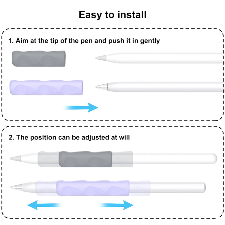 For Apple Pencil & Huawei M-Pencil Series Universal Stylus Silicone Protective Grip Cover(White) - Pencil Accessories by PMC Jewellery | Online Shopping South Africa | PMC Jewellery | Buy Now Pay Later Mobicred