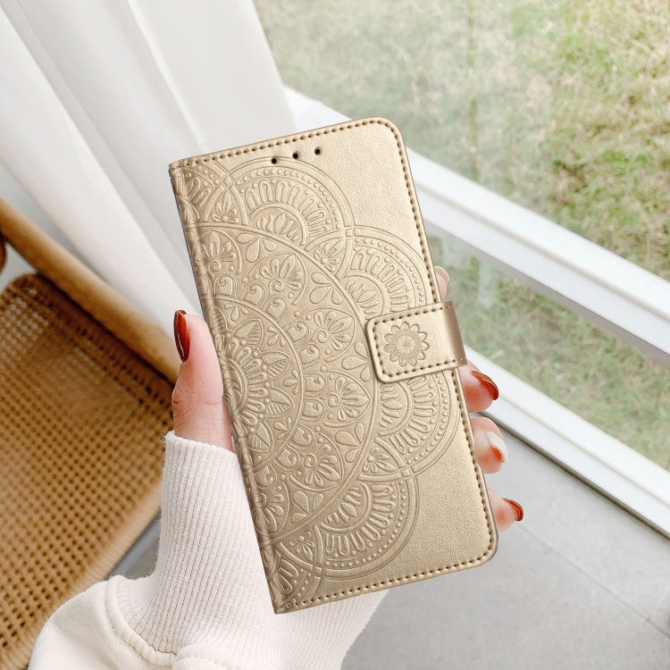 For Motorola Edge 2024 Flower Embossed Leather Phone Case(Gold) - Motorola Cases by PMC Jewellery | Online Shopping South Africa | PMC Jewellery | Buy Now Pay Later Mobicred