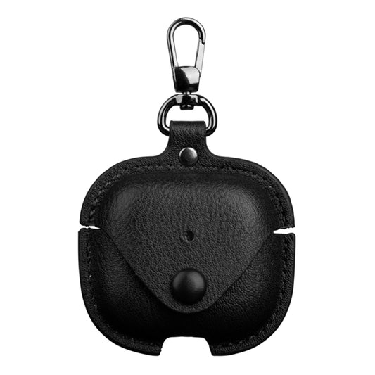 For AirPods 4 Business Leather Earphone Protective Case with Hook(Black) - For AirPods 4 by PMC Jewellery | Online Shopping South Africa | PMC Jewellery | Buy Now Pay Later Mobicred