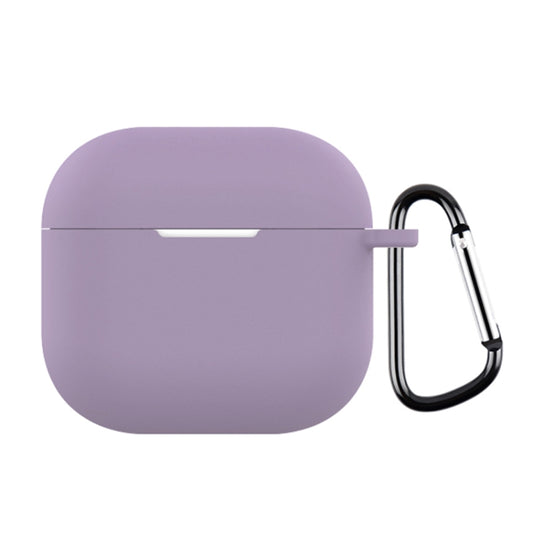 For AirPods 4 Silicone Earphone Protective Case with Hook(Light Purple) - For AirPods 4 by PMC Jewellery | Online Shopping South Africa | PMC Jewellery | Buy Now Pay Later Mobicred