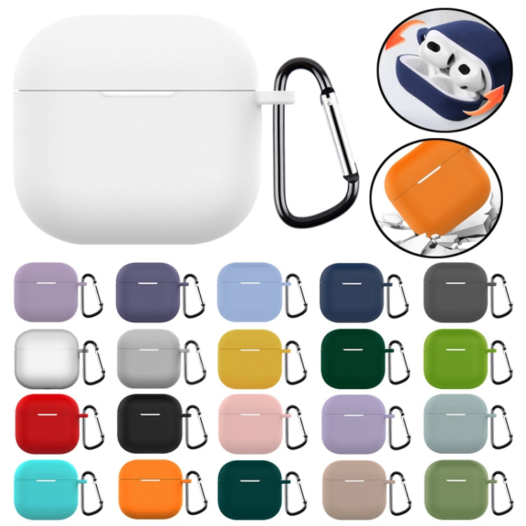 For AirPods 4 Silicone Earphone Protective Case with Hook(Yellow) - For AirPods 4 by PMC Jewellery | Online Shopping South Africa | PMC Jewellery | Buy Now Pay Later Mobicred