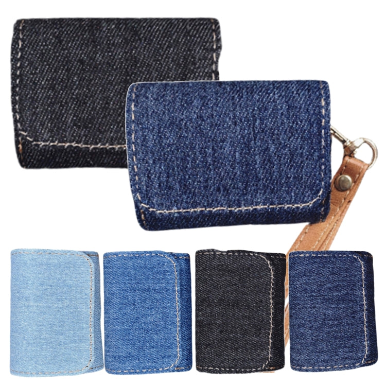 For AirPods 3 Cowboy Fabric Texture PU Headset Protective Bag(Dark Blue) - free shipping - PMC Jewellery - Order now!