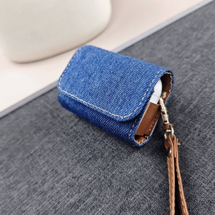 For AirPods 3 Cowboy Fabric Texture PU Headset Protective Bag(Black) - For AirPods 3 by PMC Jewellery | Online Shopping South Africa | PMC Jewellery | Buy Now Pay Later Mobicred