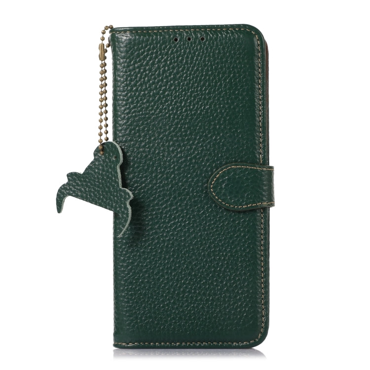 For Motorola Edge 50 Genuine Leather Litchi Texture RFID Leather Phone Case(Green) - Motorola Cases by PMC TechLife | Online Shopping South Africa | PMC TechLife | Buy Now Pay Later Mobicred