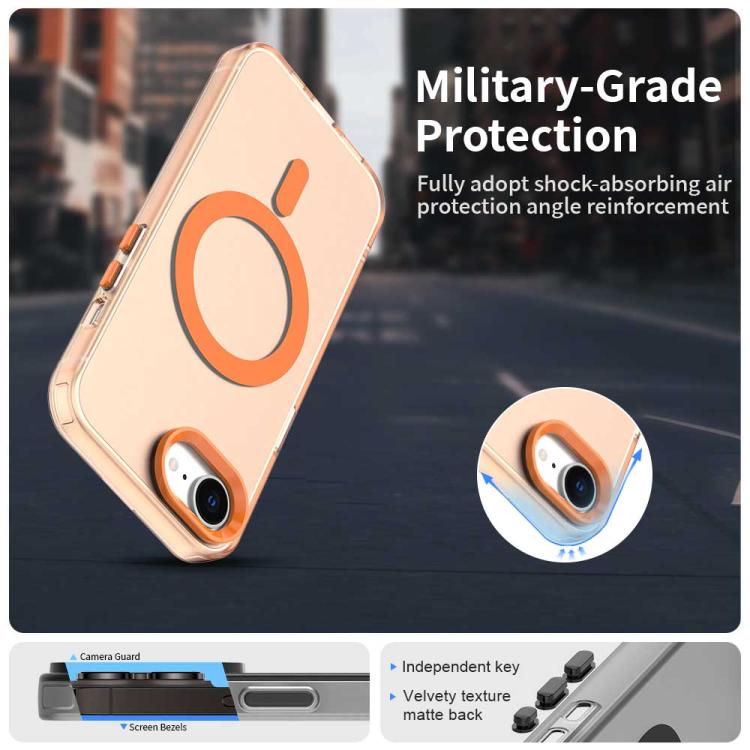 For iPhone 16e Candy Magsafe PC Hybrid TPU Phone Case(Orange) - iPhone 16e Cases by PMC TechLife | Online Shopping South Africa | PMC TechLife | Buy Now Pay Later Mobicred