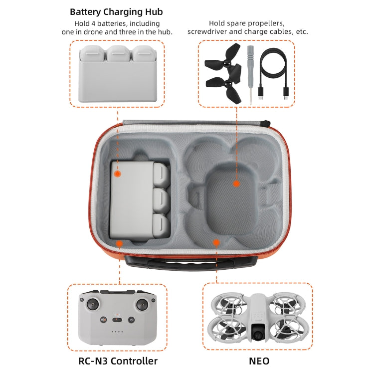 For DJI Neo Sunnylife Drone Batteries Kit Storage Case Box Suitcase(White) - free shipping - PMC TechLife - Order now!