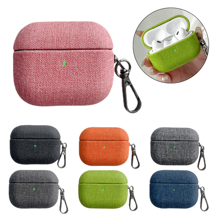 For AirPods 3 Fine Cloth Texture Earbuds Box PC Case with Hook(Orange) - For AirPods 3 by PMC Jewellery | Online Shopping South Africa | PMC Jewellery | Buy Now Pay Later Mobicred