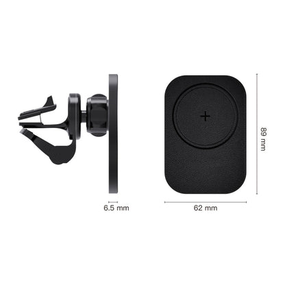 CW12 15W Max QI Standard Magnetic Wireless Charging Car Holder(Black) - Wireless Charger Holders by PMC Jewellery | Online Shopping South Africa | PMC Jewellery | Buy Now Pay Later Mobicred