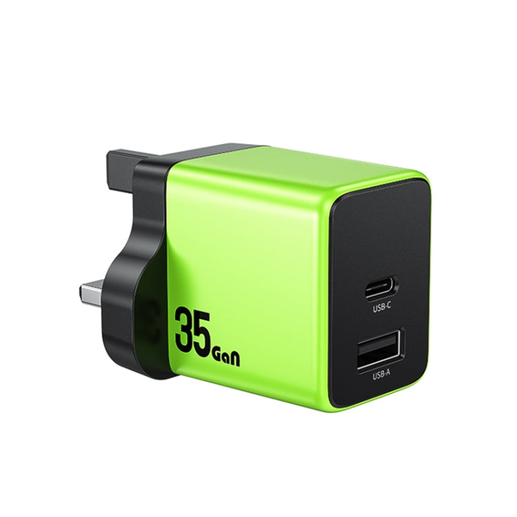 WK WP-U36 35W USB-C / Type-C, USB GaN Fast Charger, Plug Type:UK Plug(Green) - USB Charger by WK | Online Shopping South Africa | PMC TechLife | Buy Now Pay Later Mobicred