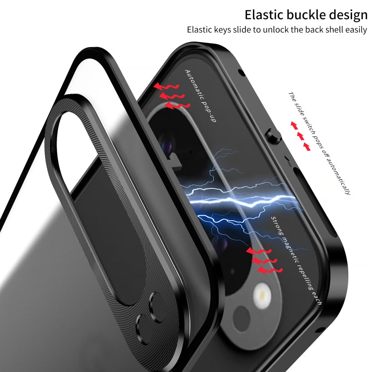 For Google Pixel 9 / 9 Pro Snap Buckle Metal Frame Frosted Phone Case(Pink) - Google Cases by PMC TechLife | Online Shopping South Africa | PMC TechLife | Buy Now Pay Later Mobicred