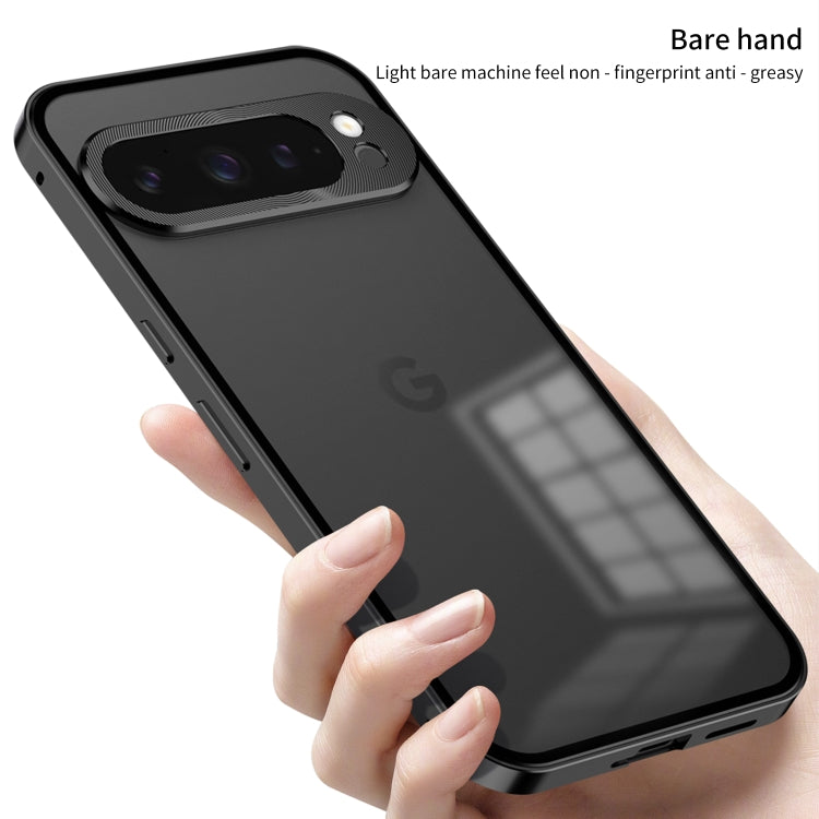For Google Pixel 9 / 9 Pro Snap Buckle Metal Frame Frosted Phone Case(Blue) - Google Cases by PMC TechLife | Online Shopping South Africa | PMC TechLife | Buy Now Pay Later Mobicred
