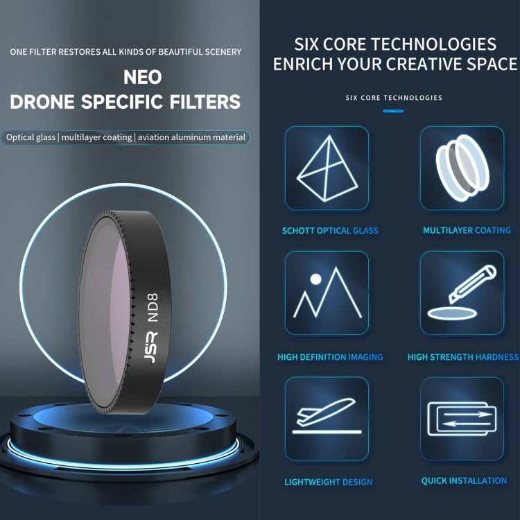 For DJI Neo JSR KB Series Drone Lens Filter, Filter:8 in 1 CPL UV ND Mixed - free shipping - PMC TechLife - Order now!