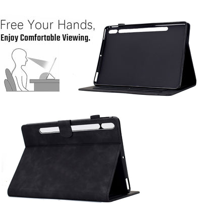 For Samsung Galaxy Tab S9 / S9 FE Cats Embossed Leather Smart Tablet Case(Black) - Galaxy Tab S9 Cases by PMC Jewellery | Online Shopping South Africa | PMC Jewellery | Buy Now Pay Later Mobicred