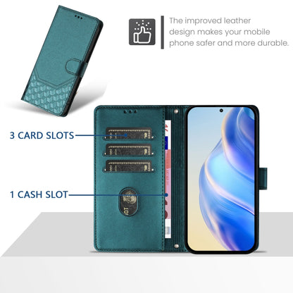 For Ulefone Note 14 Honeycomb Embossing RFID Leather Phone Case(Peacock Green) - Ulefone Cases by PMC Jewellery | Online Shopping South Africa | PMC Jewellery | Buy Now Pay Later Mobicred