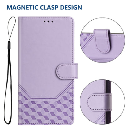 For Ulefone Note 17 Pro Honeycomb Embossing RFID Leather Phone Case(Light Purple) - Ulefone Cases by PMC Jewellery | Online Shopping South Africa | PMC Jewellery | Buy Now Pay Later Mobicred