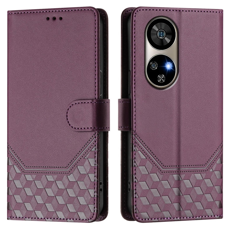 For Ulefone Note 17 Pro Honeycomb Embossing RFID Leather Phone Case(Violet) - Ulefone Cases by PMC Jewellery | Online Shopping South Africa | PMC Jewellery | Buy Now Pay Later Mobicred