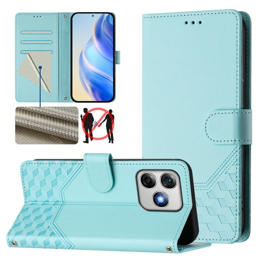 For Ulefone Note 18 Ultra Honeycomb Embossing RFID Leather Phone Case(Mint Green) - Ulefone Cases by PMC Jewellery | Online Shopping South Africa | PMC Jewellery | Buy Now Pay Later Mobicred