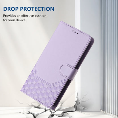 For Sony Xperia 10 VI 2024 Honeycomb Embossing RFID Leather Phone Case(Light Purple) - Sony Cases by PMC Jewellery | Online Shopping South Africa | PMC Jewellery | Buy Now Pay Later Mobicred