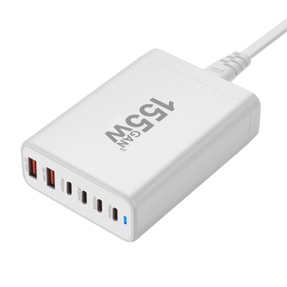 155W 4Type-C, 2USB 6-Ports Desktop Fast Charger, Plug Type:US Plug(White) - Multifunction Charger by PMC Jewellery | Online Shopping South Africa | PMC Jewellery | Buy Now Pay Later Mobicred