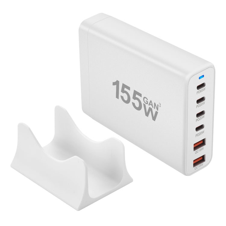 155W 4Type-C, 2USB 6-Ports Desktop Fast Charger, Plug Type:AU Plug(White) - Multifunction Charger by PMC Jewellery | Online Shopping South Africa | PMC Jewellery | Buy Now Pay Later Mobicred