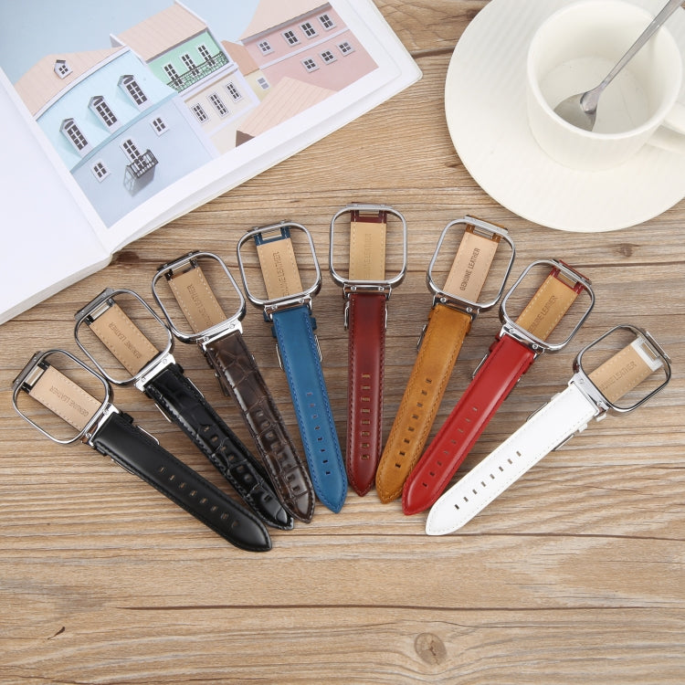 For Redmi Watch 4 Metal Silver Frame Genuine Leather Watch Band(Bamboo Black) - free shipping - PMc TechLife - Order now!