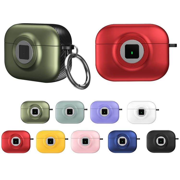 For AirPods 1 / 2 Camera Series PC + TPU Headset Shockproof Carbon Fibre Case(Red) - free shipping - PMC Jewellery - Order now!