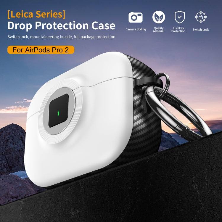 For AirPods Pro Camera Series PC + TPU Headset Shockproof Carbon Fibre Case(Red) - For AirPods Pro by PMC Jewellery | Online Shopping South Africa | PMC Jewellery | Buy Now Pay Later Mobicred