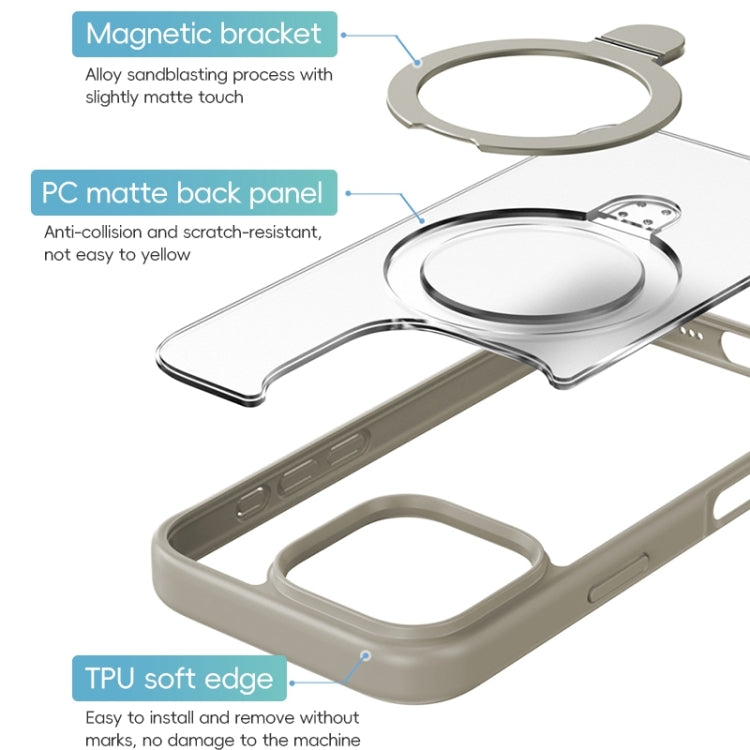 For iPhone 16 Pro Max ZGA Magsafe Holder PC Hybrid TPU Phone Case(Black) - free shipping - PMC Jewellery - Order now!