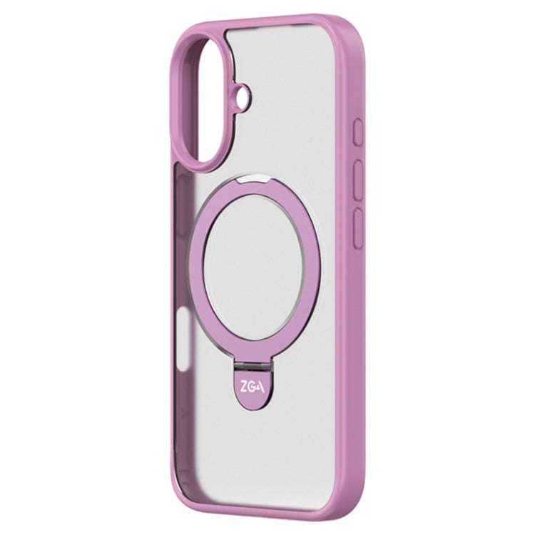 For iPhone 16 Plus ZGA Magsafe Holder PC Hybrid TPU Phone Case(Pink) - free shipping - PMC Jewellery - Order now!