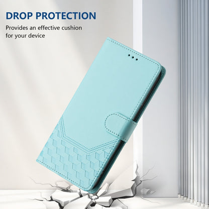 For Huawei Pura 70 Pro / Pura 70 Pro+ Honeycomb Embossing RFID Leather Phone Case(Mint Green) - Huawei Cases by PMC Jewellery | Online Shopping South Africa | PMC Jewellery | Buy Now Pay Later Mobicred