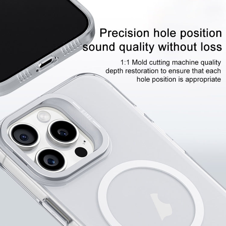 For iPhone 16 Pro Max TGVIS Stand Series MagSafe Phone Case with Lens Frame Holder(Transparent) - iPhone 16 Pro Max Cases by TGVIS | Online Shopping South Africa | PMC Jewellery | Buy Now Pay Later Mobicred