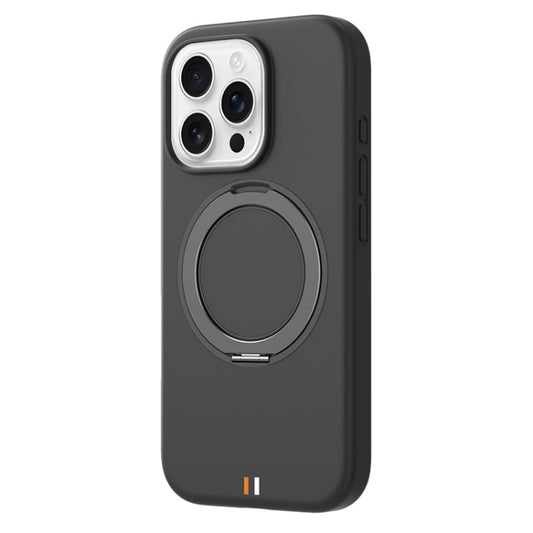 For iPhone 16 Pro Max TGVIS GEEK Series MagSafe Silicone Phone Case with Rotating Holder(Black) - iPhone 16 Pro Max Cases by TGVIS | Online Shopping South Africa | PMC Jewellery | Buy Now Pay Later Mobicred