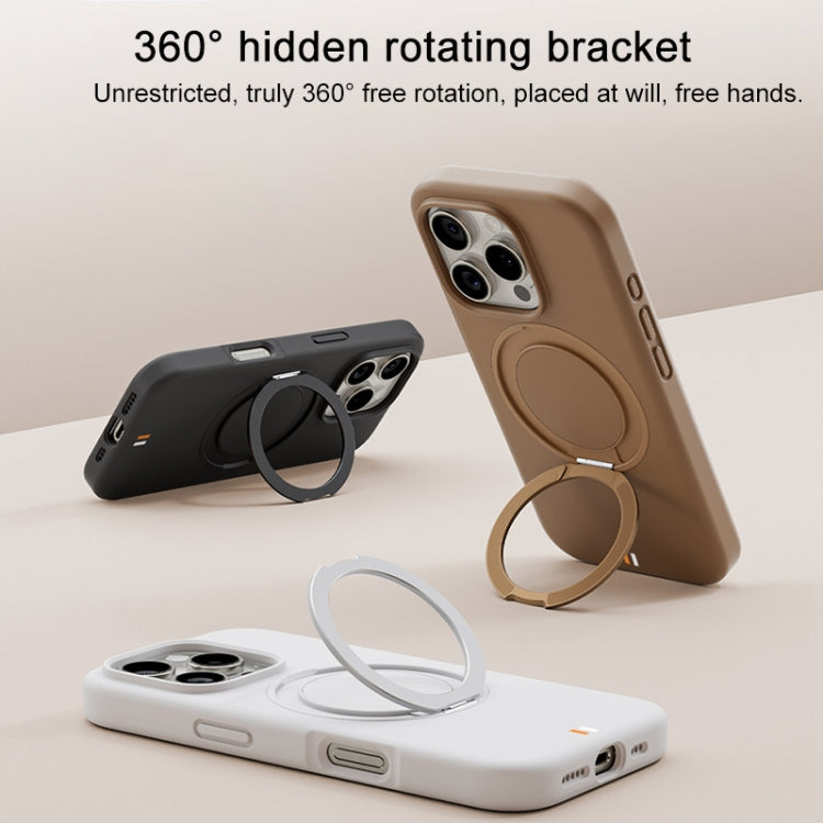 For iPhone 16 Pro TGVIS GEEK Series MagSafe Silicone Phone Case with Rotating Holder(Bronze) - iPhone 16 Pro Cases by TGVIS | Online Shopping South Africa | PMC Jewellery | Buy Now Pay Later Mobicred