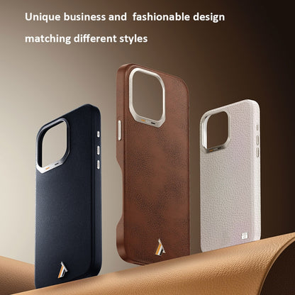 For iPhone 16 TGVIS VIDA Series MagSafe Magnetic PU Leather Phone Case(Brown) - iPhone 16 Cases by TGVIS | Online Shopping South Africa | PMC Jewellery | Buy Now Pay Later Mobicred